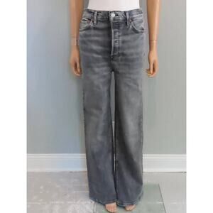 RE/DONE 70's Ultra High Rise Wide Leg Jeans in Silver Fade 31